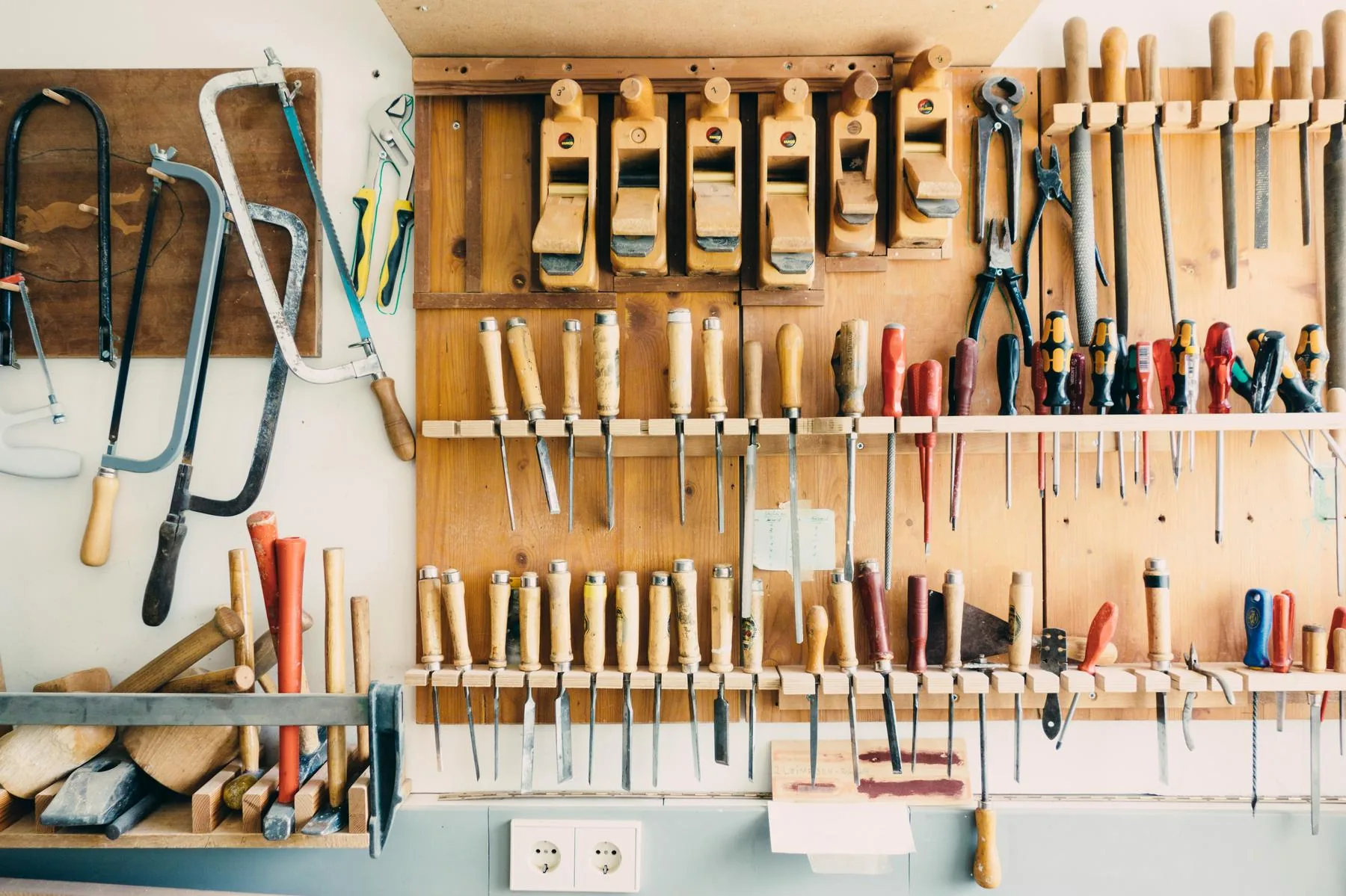 wide chisel and plane wall