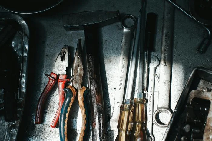 worn pliers close up