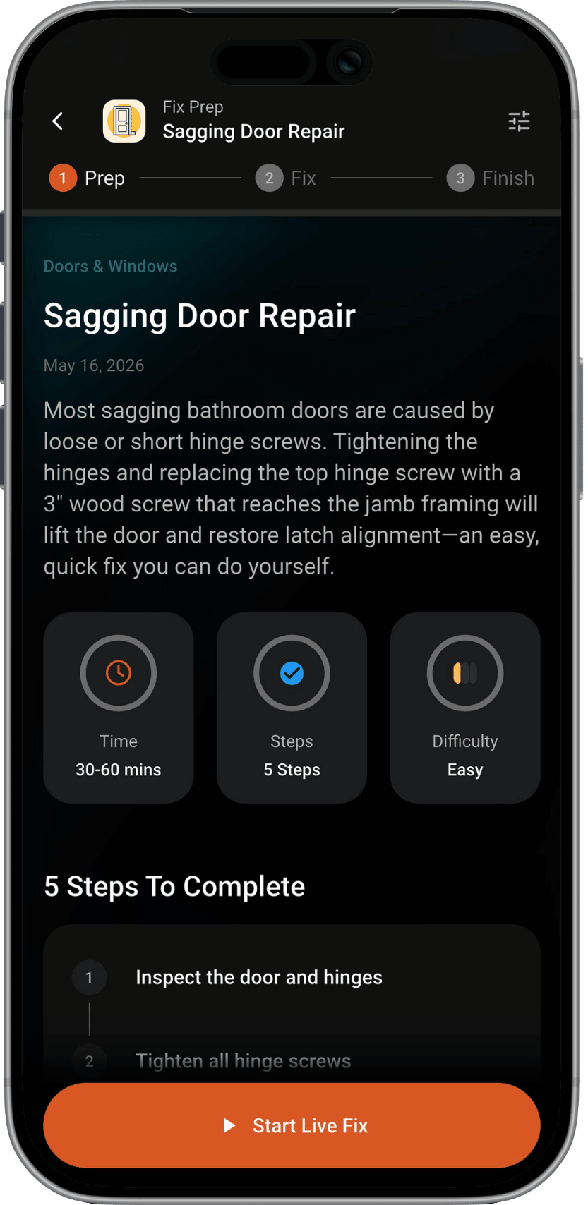 Fix plan screen
