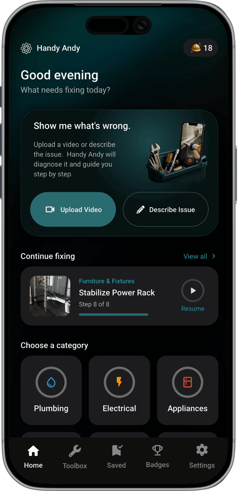 Home screen